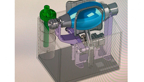 Prototipo del diseño del respirador fabricado en 3D por Leitat, el Consorci de la Zona Franca (CZFB) y HP