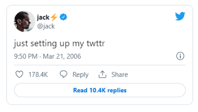Qué es un NFT: Jack Dorsey, cofundador de Twitter, vendió el primer tweet de la historia como NFT.